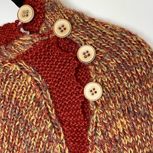 REI Cassal Sweater Hooded Pull over Women's Size Medium Orange Multicolored Yarn - Picture 9 of 15